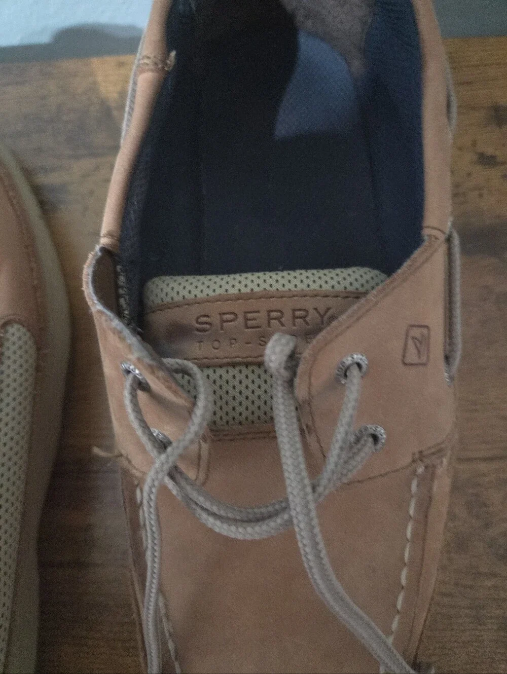 Boy's Sperry Top Sider Lanyard Tan Boat Shoes - Classic Lace-Up Loafers.  6.5M